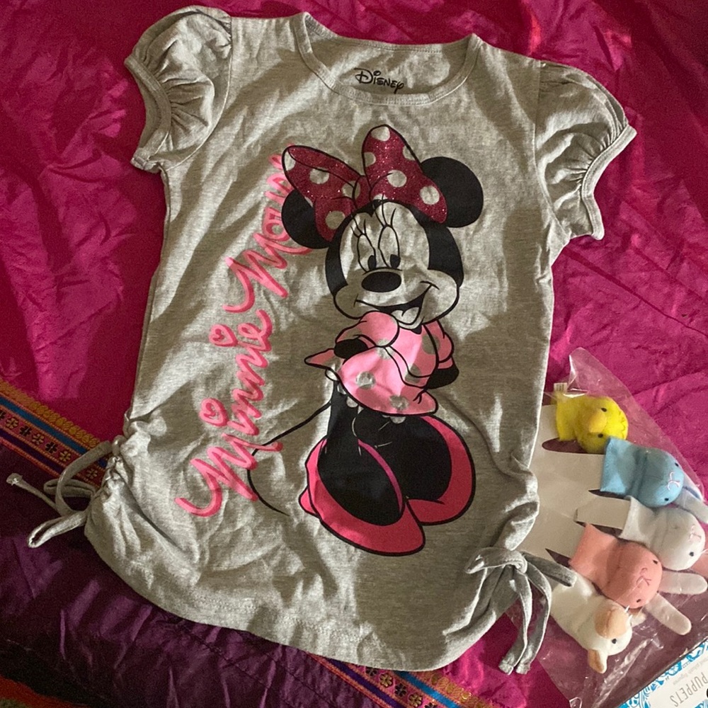 Disney Minnie Mouse girl top 7/8 MM w/finger puppets just in time for Easter